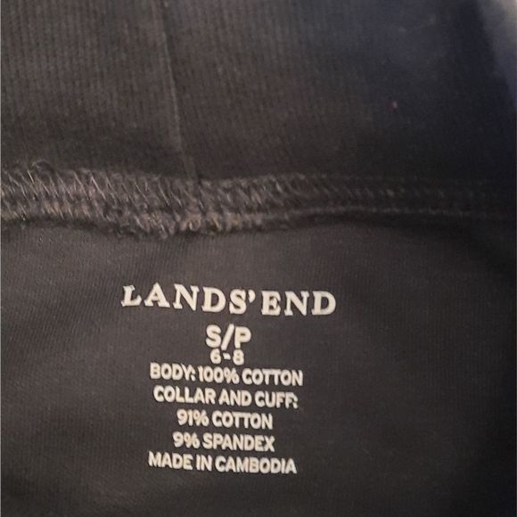 Lands End Shirt Womens Black Crew  Size Small Petite - Picture 2 of 7